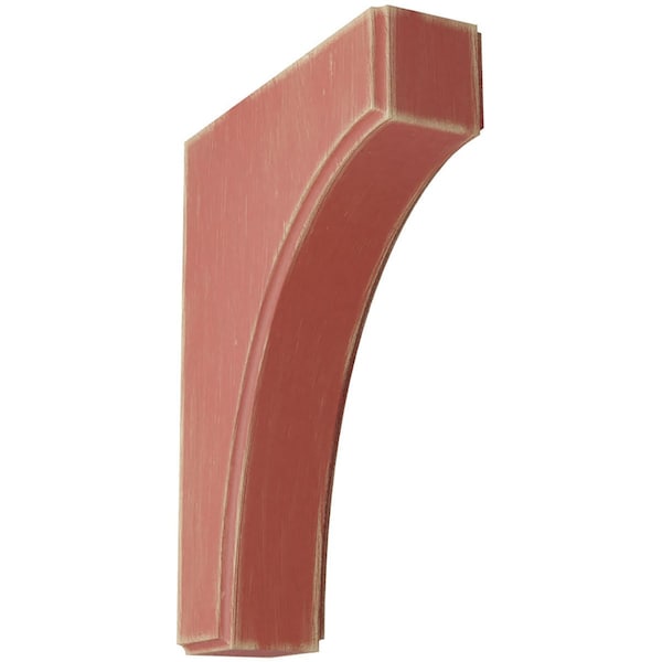 Ekena Millwork 1 3/4"W x 6"D x 8"H Clarksville Wood Vintage Decor Bracket, Salvage Red BKTWD02X06X08CVRD - main